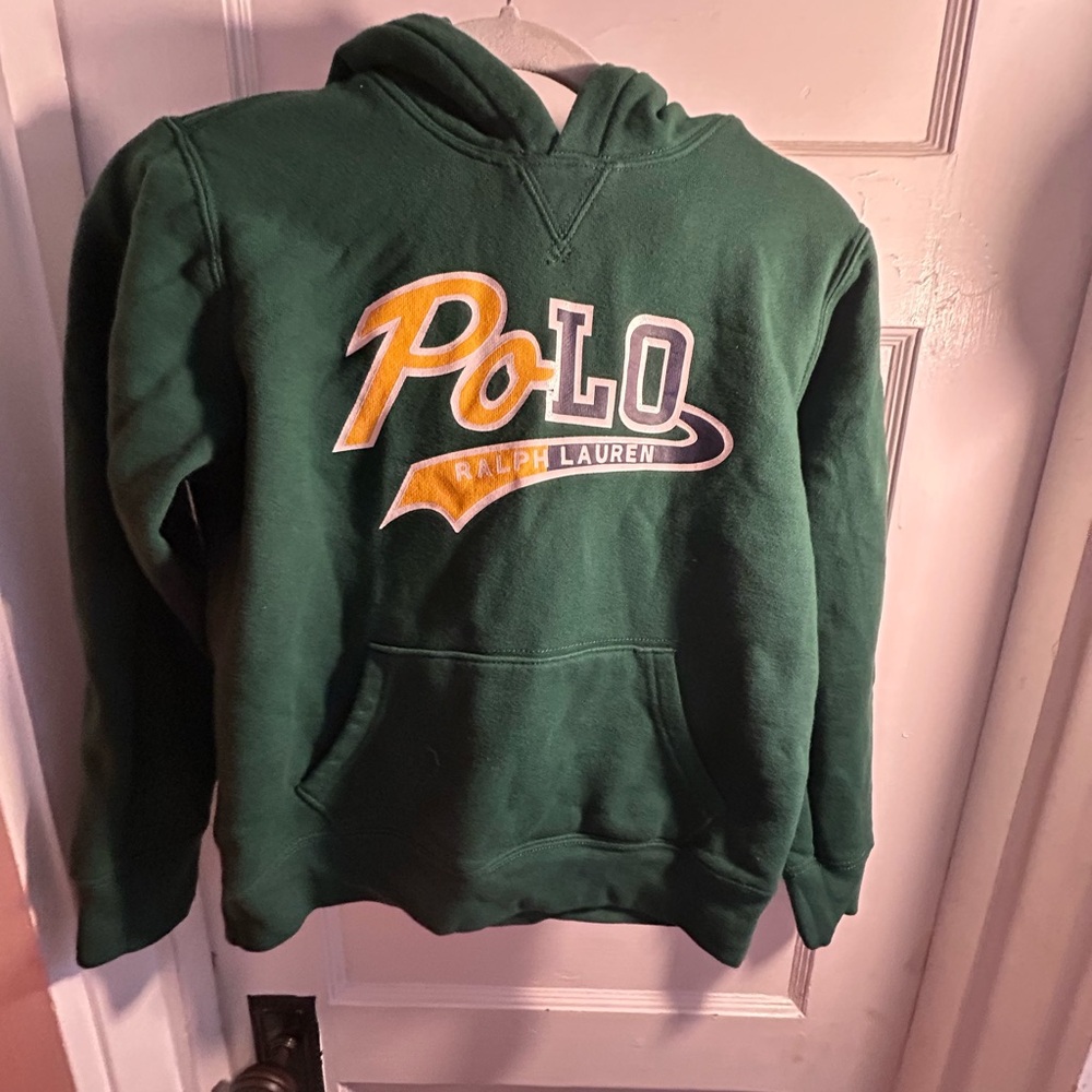 Polo by Ralph Lauren Forest Green Hoodie with Orange Accents